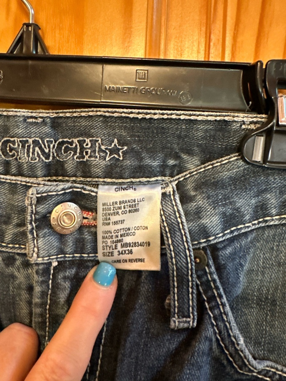Cinch Men's Blue Straight Leg Jeans - Picture 3 of 3